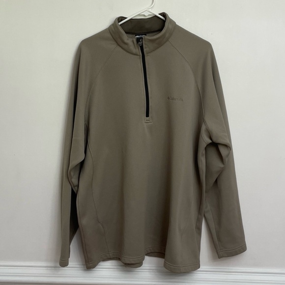 Columbia 1/4 Zip Jacket Men's XXL Brown Pullover Sweater Mock Neck - Picture 1 of 5